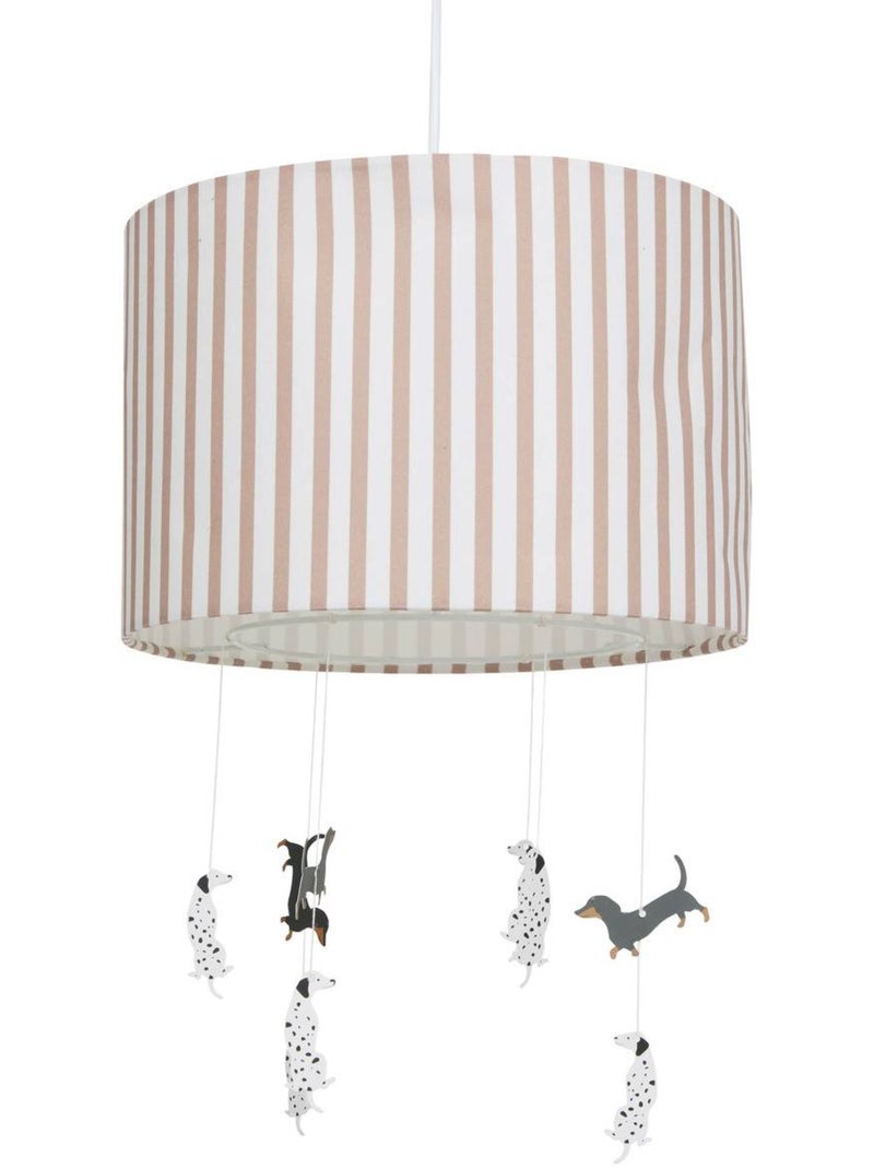 Suspension enfant abat-jour rayé avec figurines SCOTT Marron - Kiabi