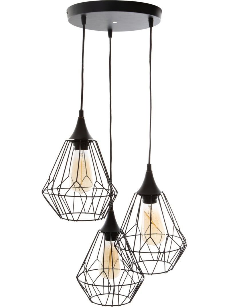 Suspension filaire 3 spots métal KAORE Noir - Kiabi