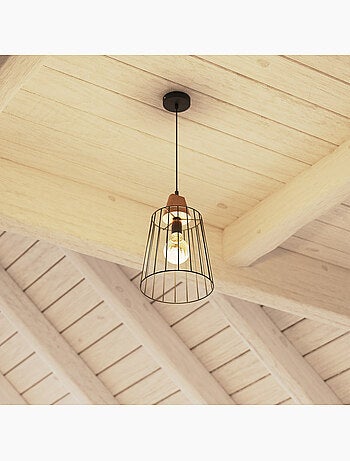 Suspension filaire en fer et bois NUT