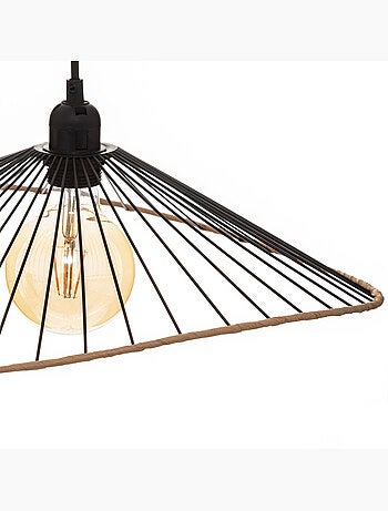 Suspension filaire en métal contour effet bois ALARA