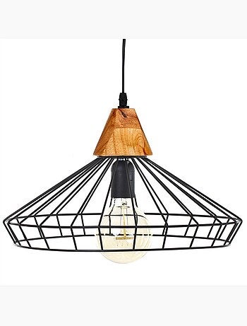 Suspension filaire métal et bois BEN