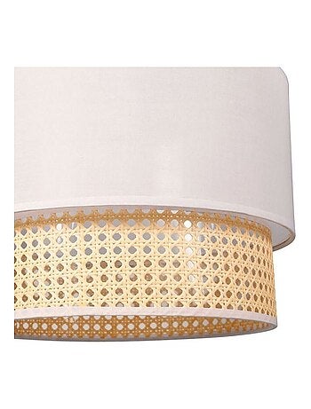 Suspension gigogne ronde cannage tissu gris D35