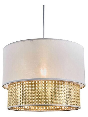 Suspension gigogne ronde cannage tissu gris D35