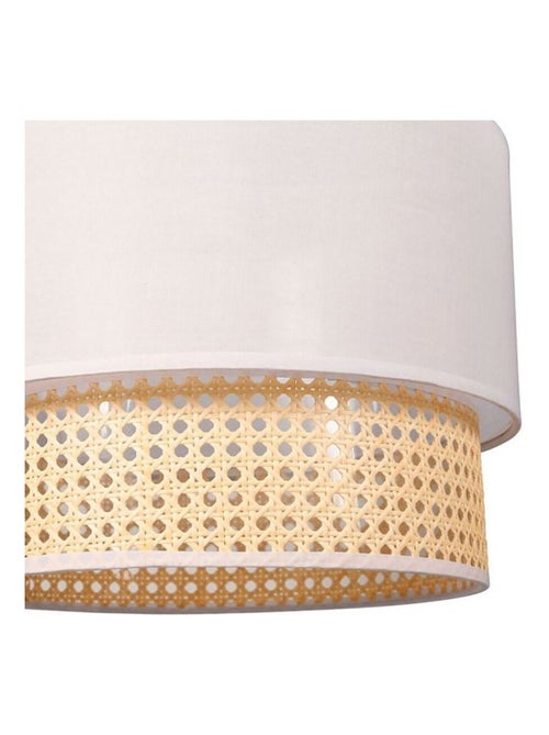 Suspension gigogne ronde cannage tissu blanc D35 - Kiabi