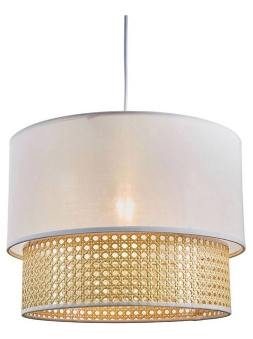 Suspension gigogne ronde cannage tissu blanc D35 - Kiabi