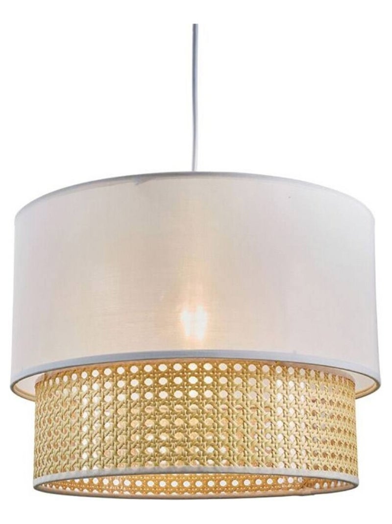 Suspension gigogne ronde cannage tissu blanc D35 Blanc - Kiabi