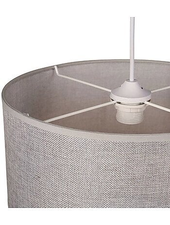 Suspension gigogne ronde cannage tissu gris D35