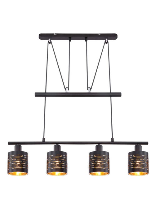 Suspension industrielle 4 lumières en métal et verre TUNO - Kiabi