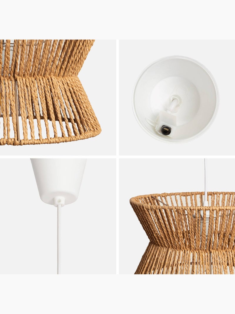 Suspension intérieur imitation rotin ø35cm maud Beige naturel - Kiabi