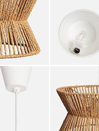 Suspension intérieur imitation rotin Ø35cm Maud