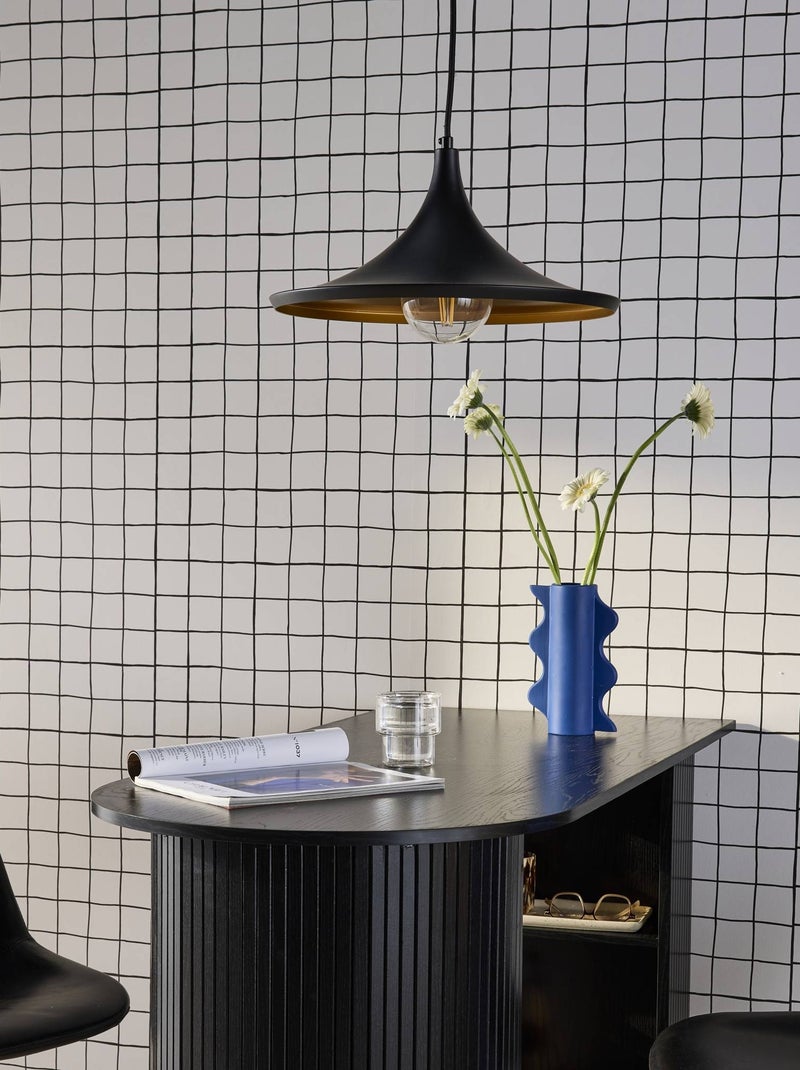 Suspension intérieur métal Ø 35cm Margot Noir Doré - Kiabi