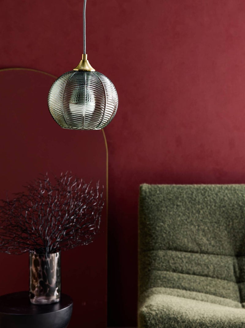 Suspension intérieur métal et verre Ø20cm Romane Vert - Kiabi