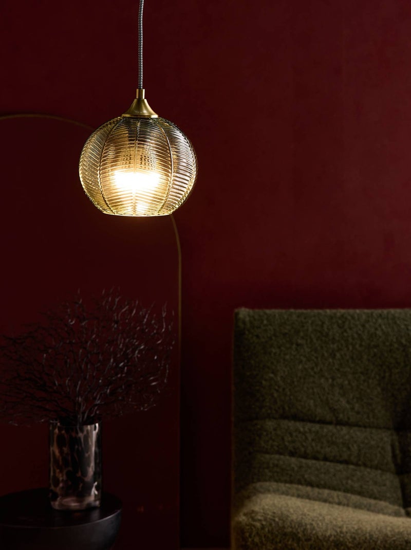 Suspension intérieur métal et verre Ø20cm Romane Vert - Kiabi