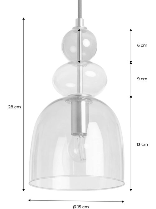 Suspension intérieur verre Ø15cm Nexo - Kiabi