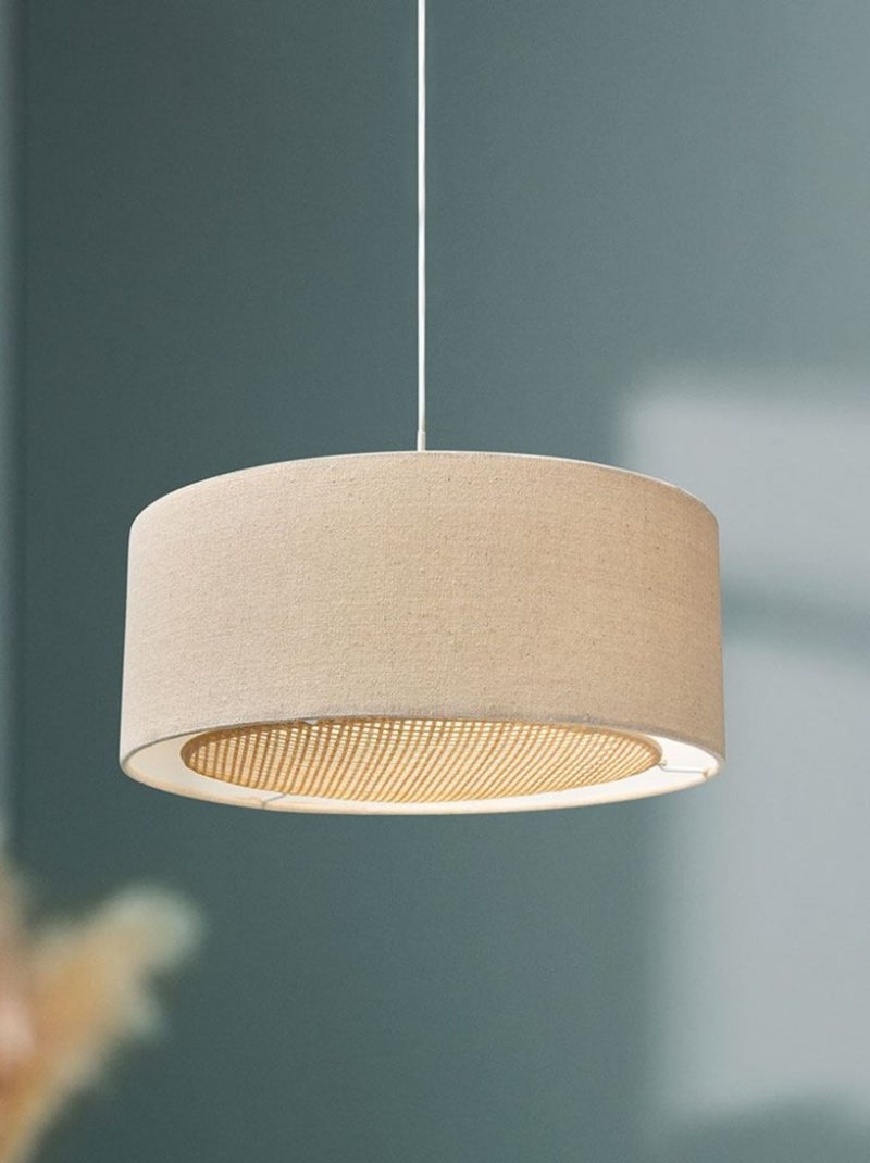 Suspension lin et bambou diamètre 35cm Beige - Kiabi