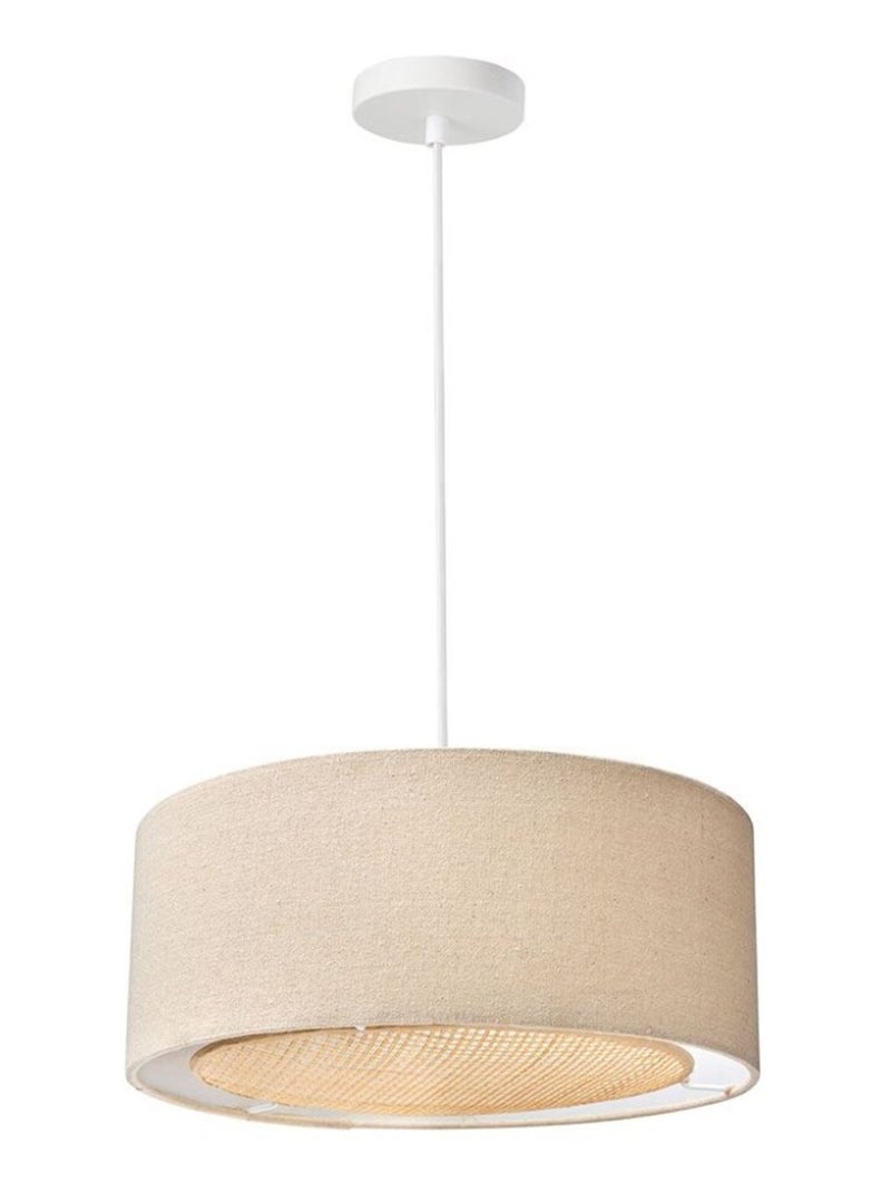 Suspension lin et bambou diamètre 35cm Beige - Kiabi