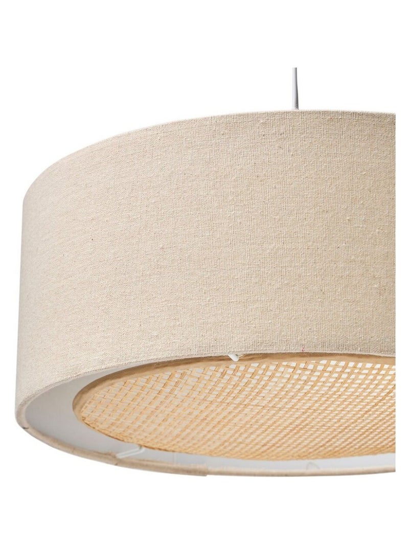 Suspension lin et bambou diamètre 35cm Beige - Kiabi