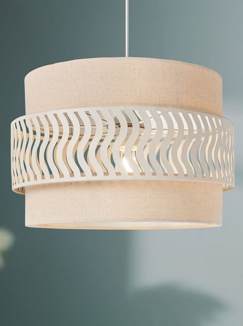 Suspension lin et métal diamètre 34cm Beige - Kiabi