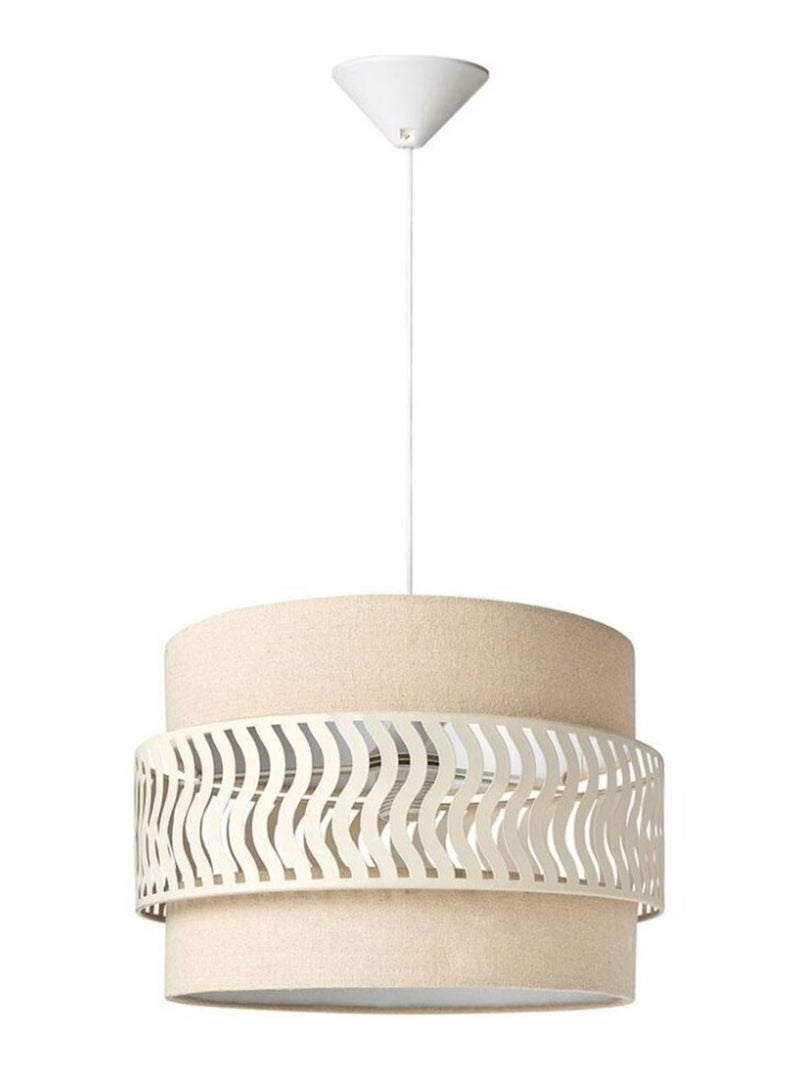 Suspension lin et métal diamètre 34cm Beige - Kiabi