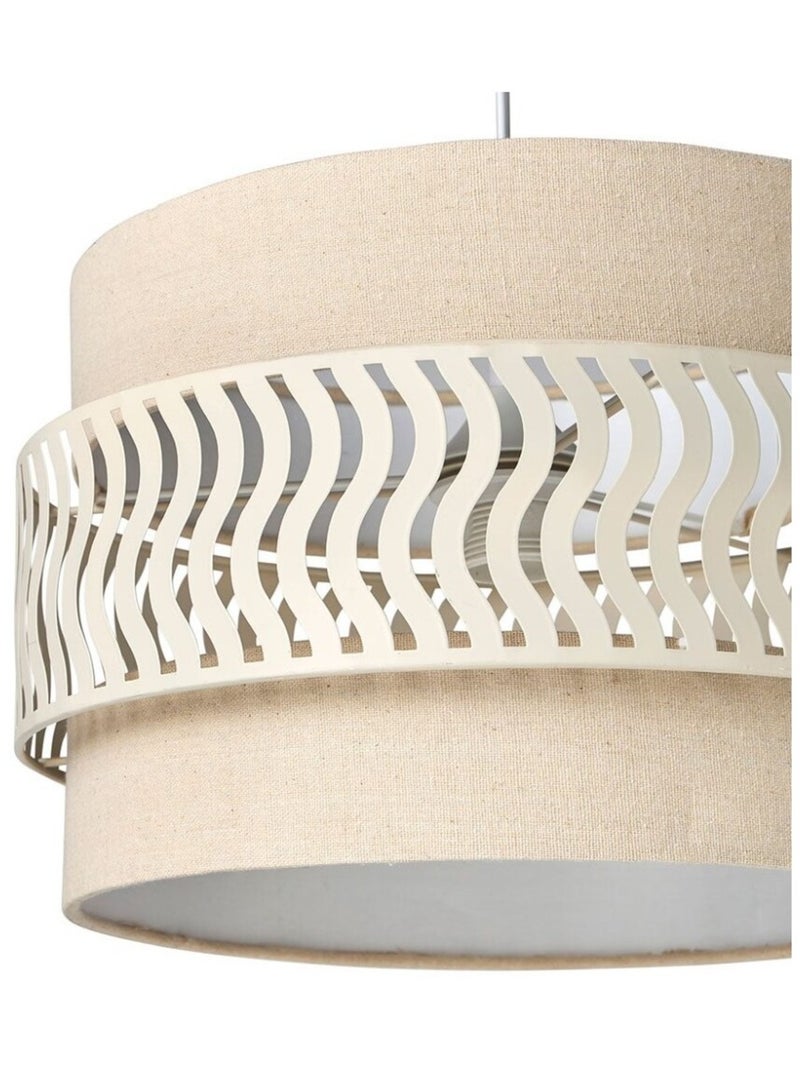 Suspension lin et métal diamètre 34cm Beige - Kiabi
