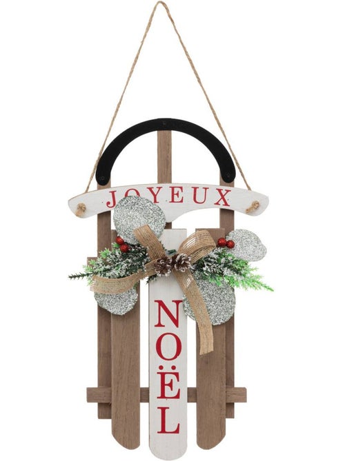 Suspension luges avec branches en bois h35cm - Kiabi