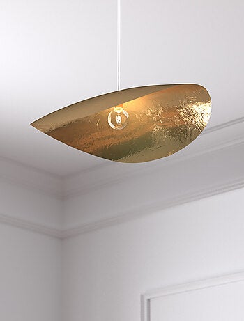 Suspension luminaire design en métal doré