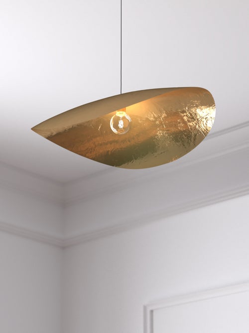 Suspension luminaire design en métal doré - Kiabi
