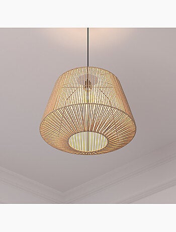 Suspension luminaire en papier tressé jily