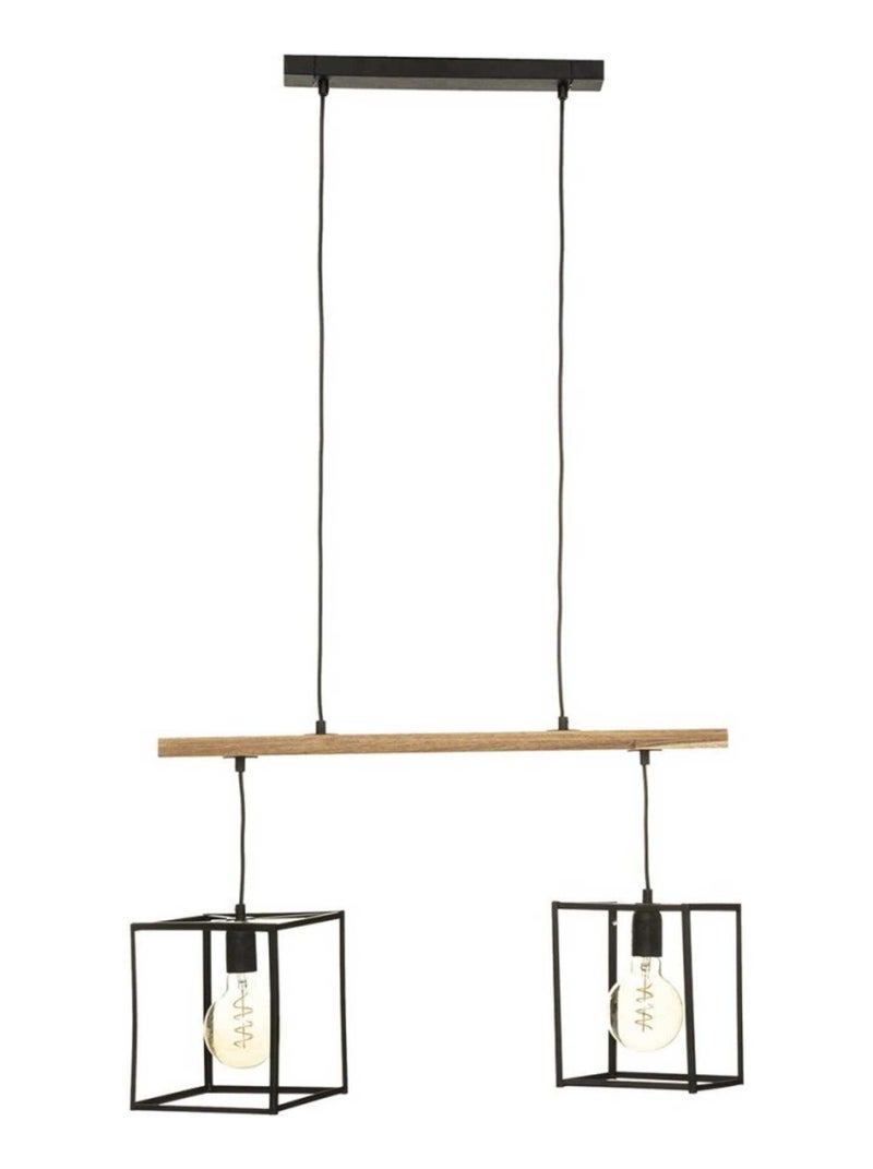 Suspension métal 2 lampes Sideo noir L70 Noir - Kiabi
