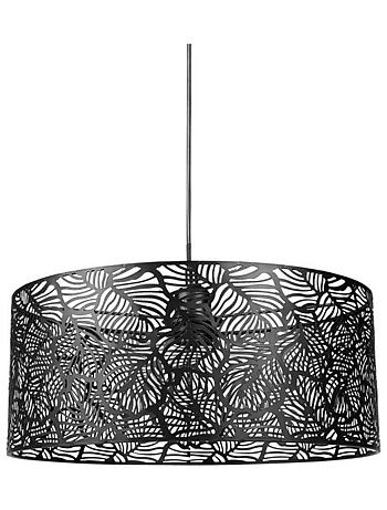 Suspension métal ajouré Calathéa noir