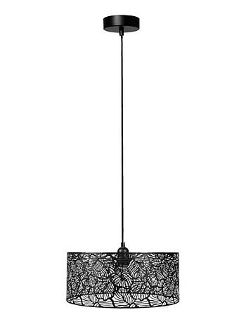 Suspension métal ajouré Calathéa noir