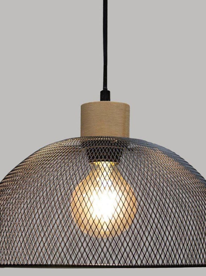 Suspension métal et bois Sam noir D30 Noir - Kiabi