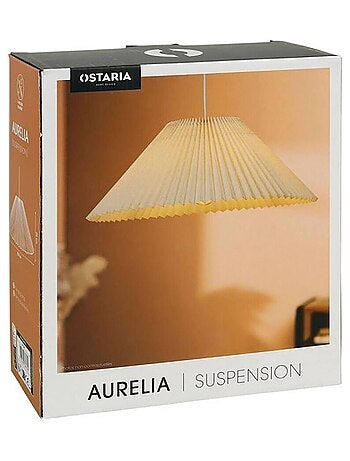 Suspension métal et lin Aurélia orange D52