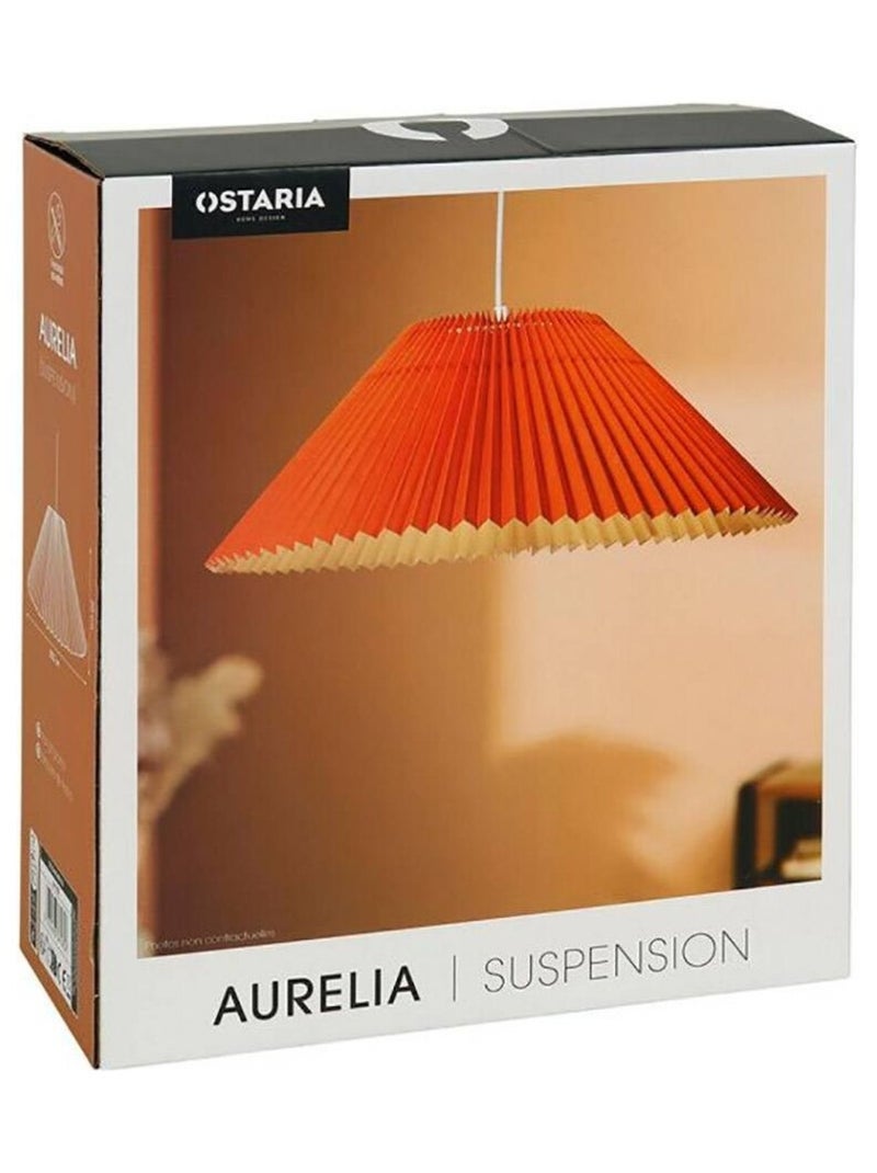 Suspension métal et lin Aurélia orange D52 Orange - Kiabi