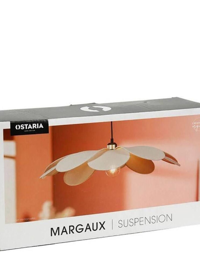 Suspension métal et lin Grande Margaux D90 Blanc - Kiabi
