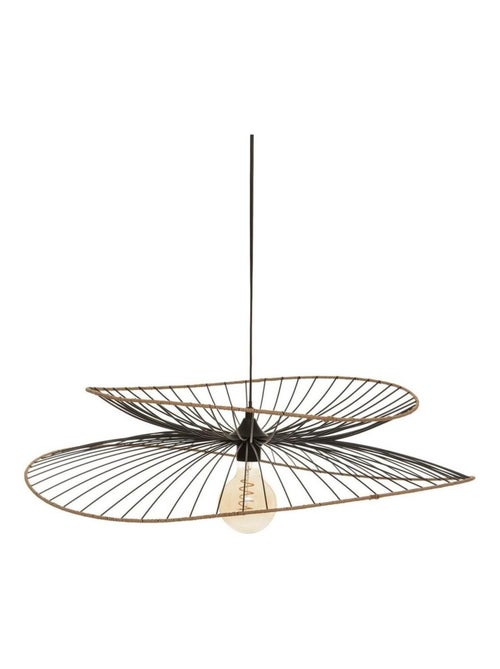 Suspension métal et rotin Alara noir D69.5 - Kiabi