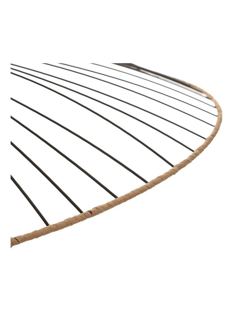 Suspension métal et rotin Alara noir D69.5 Noir - Kiabi