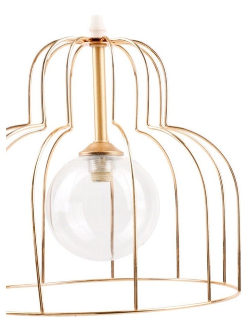 Suspension métal et verre ALOUETTE dorée - Kiabi