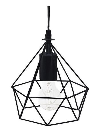 Suspension métal filaire D19 H22 noir