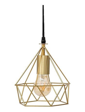 Suspension métal filaire Or 19 x 22 cm