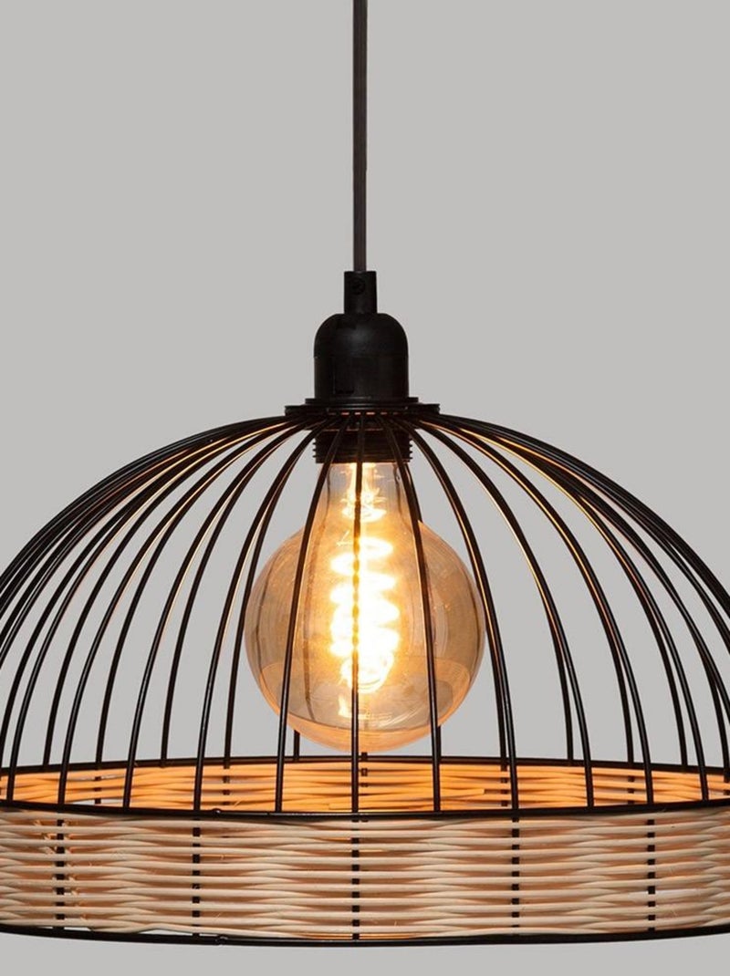 Suspension métal filaire rotin Suwa noir D35 Noir - Kiabi