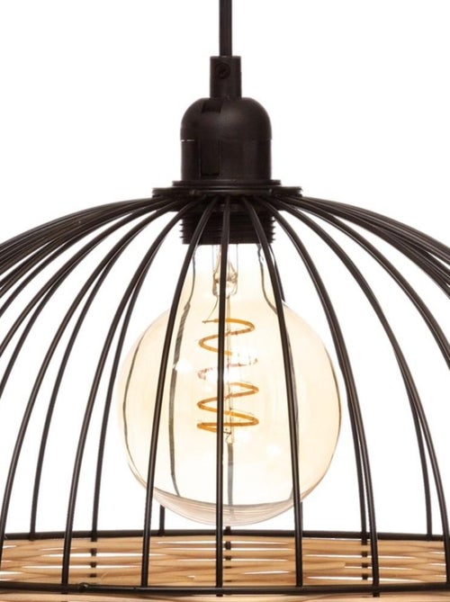 Suspension métal filaire rotin Suwa noir D35 - Kiabi