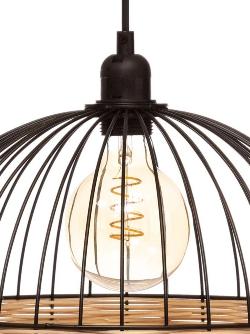 Suspension métal filaire rotin Suwa noir D35 Noir - Kiabi