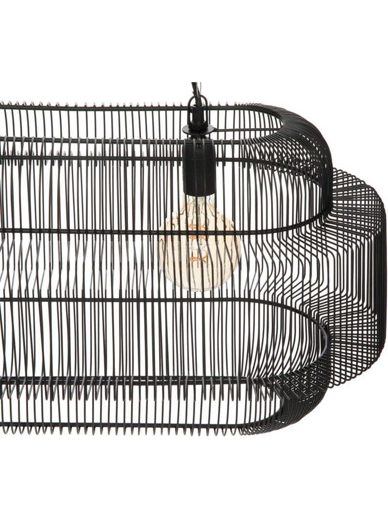 Suspension métal industriel 2 lampes STORA Noir - Kiabi