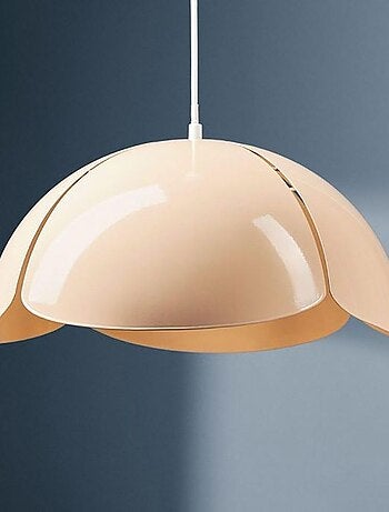 Suspension métal Lys beige blanche
