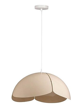 Suspension métal Lys beige blanche