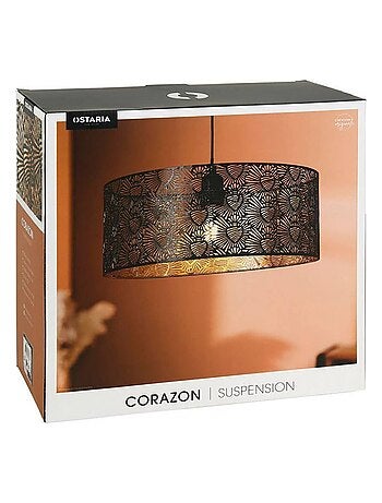 Suspension métal noir doré Corazon