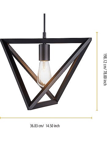 Suspension moderne en métal, 198cm, Noir