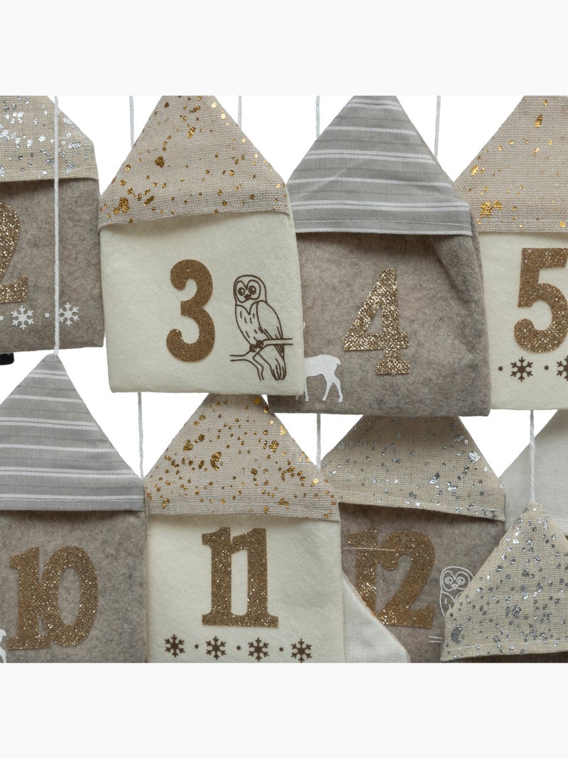 Suspension murale calendrier de l'avent beige l90cm Multicolore - Kiabi