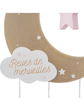 Suspension murale enfant lune et étoiles lune